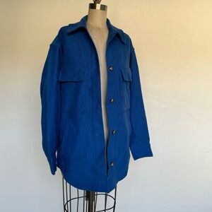 Blue Everlane Long Sleeve Button Up Jacket